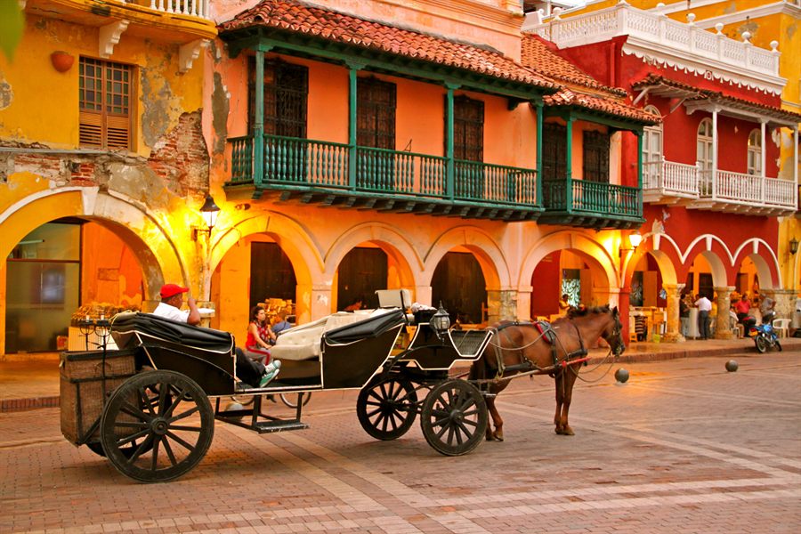 Colonial square in Cartagena